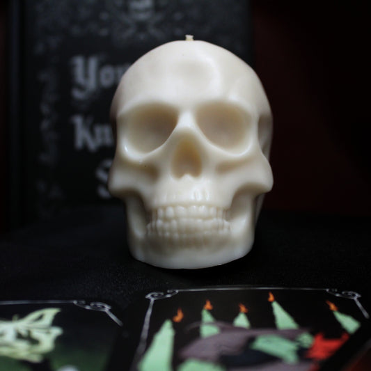 💀 Skull Pillar Candle – Gothic Decor That Smolders with Intent