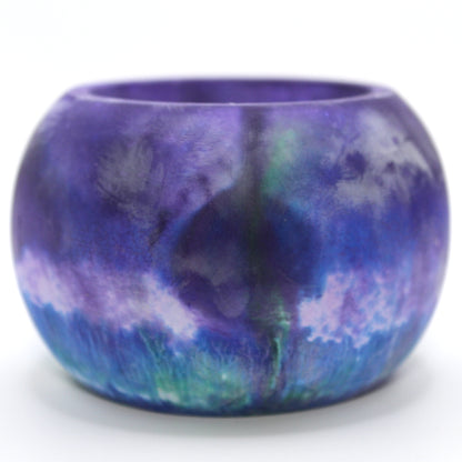 "Handcrafted Ecocrete candle holder featuring the green, blue, purple and white colors of the Trans-Inclusive Gay Pride Flag, elegantly blended together. Set against a clean white background, this unique design celebrates identity and personal expression. Perfect for LGBTQ+ decor, pride gifts, and home ambiance."